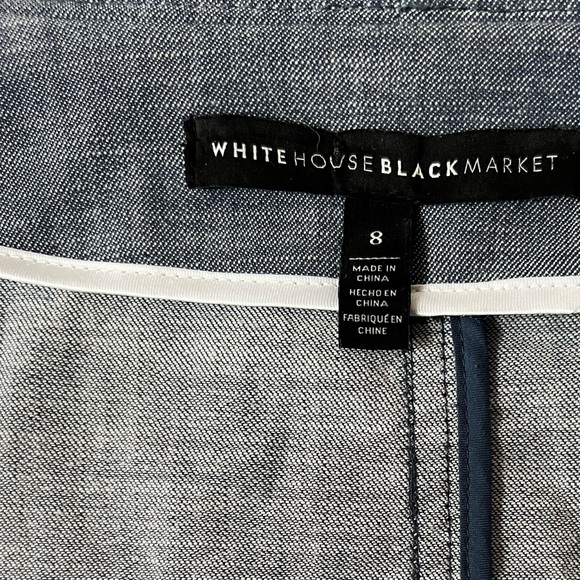 WHITE HOUSE BLACK MARKET Light Blue Lightweight Canvas Moto Jacket Size 8 - Picture 5 of 6